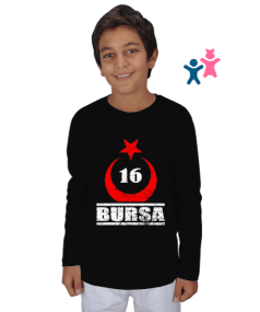 bursa şehir,Türkiye,Türkiye bayrağı. Çocuk Unisex Uzunkollu