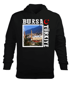 bursa şehir,Türkiye,Türkiye bayrağı. Erkek Kapüşonlu Hoodie Sweatshirt