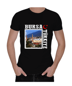 bursa şehir,Türkiye,Türkiye bayrağı. Erkek Regular Kesim Tişört