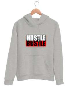 Bustle Gri Unisex Kapşonlu Sweatshirt