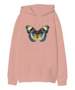 Butterfly - Kelebek V3 Yavru Ağzı Oversize Unisex Kapüşonlu Sweatshirt