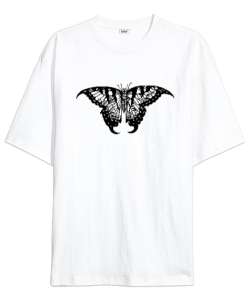 Butterfly - Kelebek V4 Beyaz Oversize Unisex Tişört