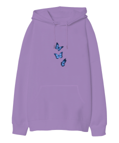 Butterflyies Oversize Unisex Kapüşonlu Sweatshirt