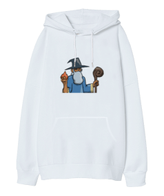 Büyücü Oversize Unisex Kapüşonlu Sweatshirt