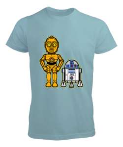 C-3PO R2-D2 Su Yeşili Erkek Tişört