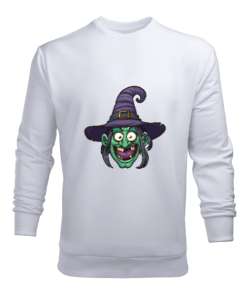 cadı beyaz Beyaz Erkek Sweatshirt