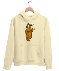 Çalgıcı Ayı - Bear Krem Unisex Kapşonlu Sweatshirt