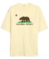 California Krem Oversize Unisex Tişört - Thumbnail