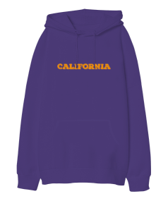 California Oversize Unisex Kapüşonlu Sweatshirt