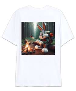 CAMPER BUNNY Beyaz Oversize Unisex Tişört