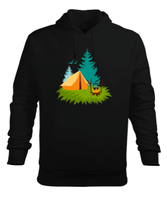 camping Erkek Kapüşonlu Hoodie Sweatshirt