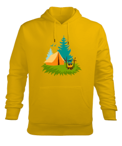 camping Erkek Kapüşonlu Hoodie Sweatshirt