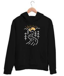 Camping - Kamp ve Doğa Siyah Unisex Kapşonlu Sweatshirt