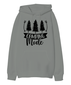 Camping-Mode Oversize Unisex Kapüşonlu Sweatshirt