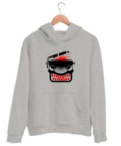 Canavar Daktilo - Monster Gri Unisex Kapşonlu Sweatshirt