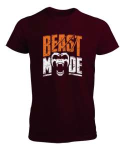 Canavar Modu - Beast - Monster Bordo Erkek Tişört