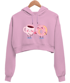 Candy Kadın Crop Hoodie Kapüşonlu Sweatshirt