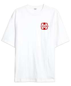 Cankurtaran - Life Guard V1 Beyaz Oversize Unisex Tişört