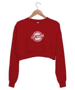 Cankurtaran - Life Guard V2 Kırmızı Kadın Crop Sweatshirt