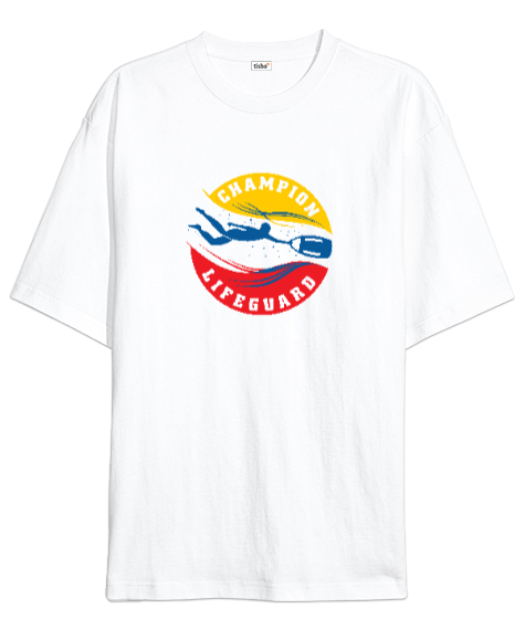 Tisho - Cankurtaran - Life Guard V5 Beyaz Oversize Unisex Tişört