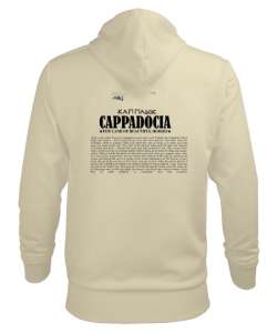 Cappadocia Krem Erkek Kapüşonlu Hoodie Sweatshirt