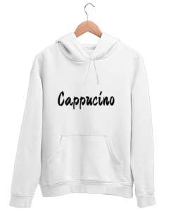 Cappucino Beyaz Unisex Kapşonlu Sweatshirt