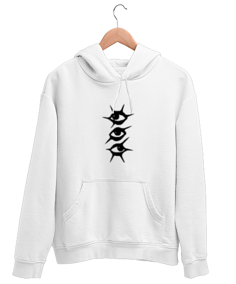 Tisho - CAPSULE COLLECTION for eyes Beyaz Unisex Kapşonlu Sweatshirt