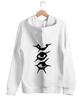 CAPSULE COLLECTION for eyes Beyaz Unisex Kapşonlu Sweatshirt - Thumbnail