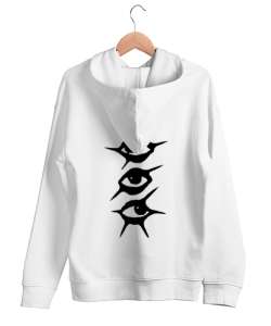 CAPSULE COLLECTION for eyes Beyaz Unisex Kapşonlu Sweatshirt