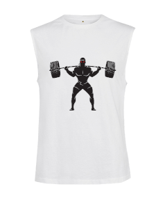 Carrying Barbell GYM Bodybuilding Fitness Baskılı Kesik Kol Unisex Tişört