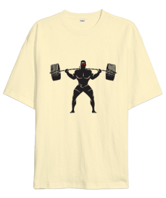 Carrying Barbell GYM Bodybuilding Fitness Baskılı Oversize Unisex Tişört