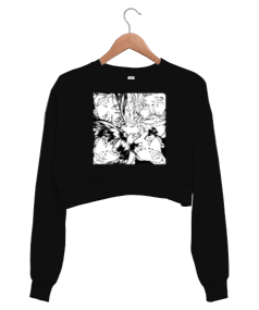 cartoon sweatshirt Kadın Crop Sweatshirt