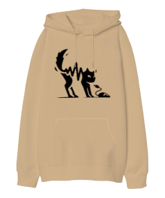 Cat And Mouse Oversize Unisex Kapüşonlu Sweatshirt