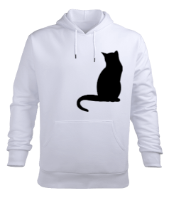 Cat Design Erkek Kapüşonlu Hoodie Sweatshirt