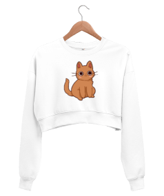 Cat Kadın Crop Sweatshirt