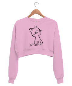 Cat Kadın Crop Sweatshirt