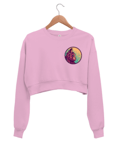 Cat Kadın Crop Sweatshirt