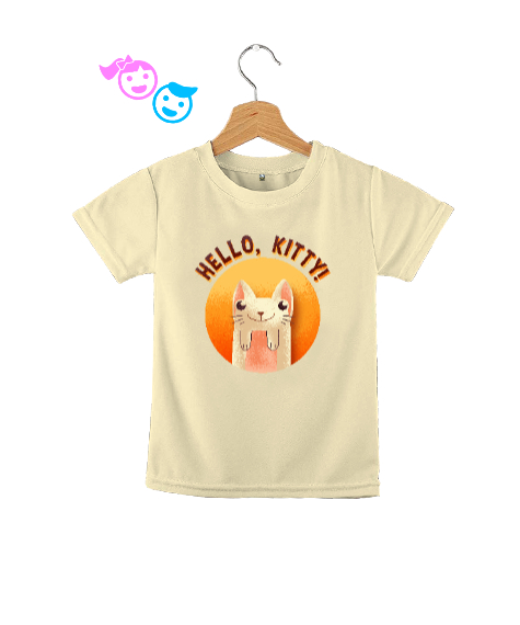 Tisho - Cat - Kedi - Hello Kitty Krem Çocuk Unisex