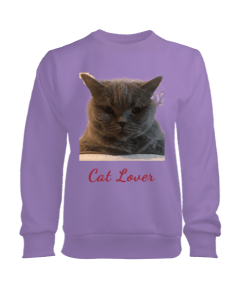 Cat lover temalı kadın sweatshirt Kadın Sweatshirt