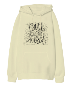 Cats Rule Oversize Unisex Kapüşonlu Sweatshirt