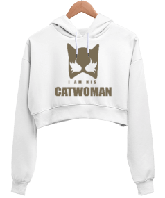 Catwoman crop Kadın Crop Hoodie Kapüşonlu Sweatshirt