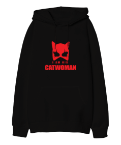 Catwoman Oversize Unisex Kapüşonlu Sweatshirt