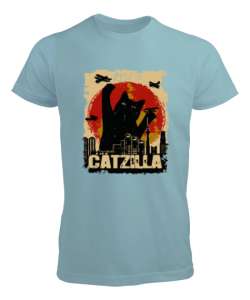 Catzilla - Kedi - V4 Su Yeşili Erkek Tişört