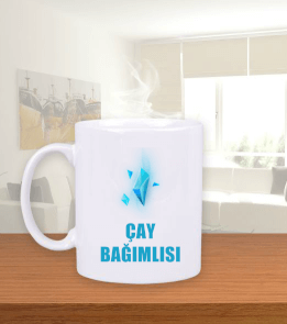 Çay Bağımlısı Beyaz Kupa Bardak