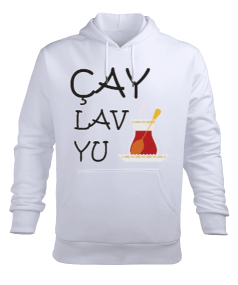 Çay lav yu yazılı Erkek Kapüşonlu Hoodie Sweatshirt