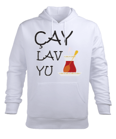 Çay love you Erkek Kapüşonlu Hoodie Sweatshirt