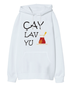 Çaylarrr Oversize Unisex Kapüşonlu Sweatshirt