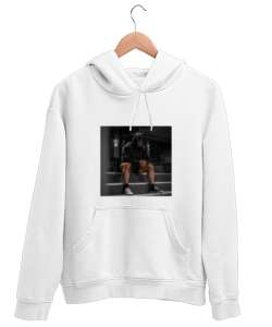 Cbum swet Beyaz Unisex Kapşonlu Sweatshirt