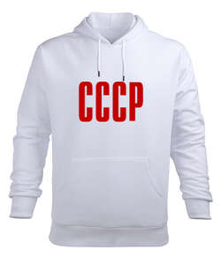 CCCP Sovyetler Birliği Beyaz Erkek Kapüşonlu Hoodie Sweatshirt