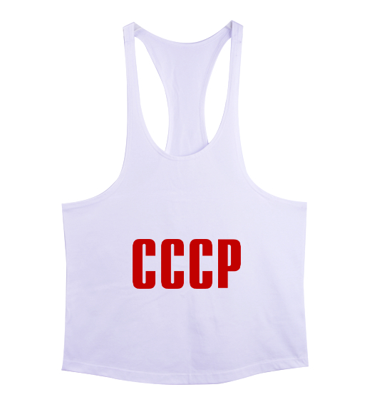 CCCP Sovyetler Birliği Beyaz Erkek Tank Top Atlet